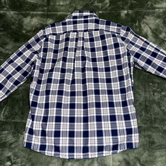 Abercrombie & Fitch Shirt Men’s 2XL Blue White Plaid Button Down Muscle Fit - Picture 2 of 8